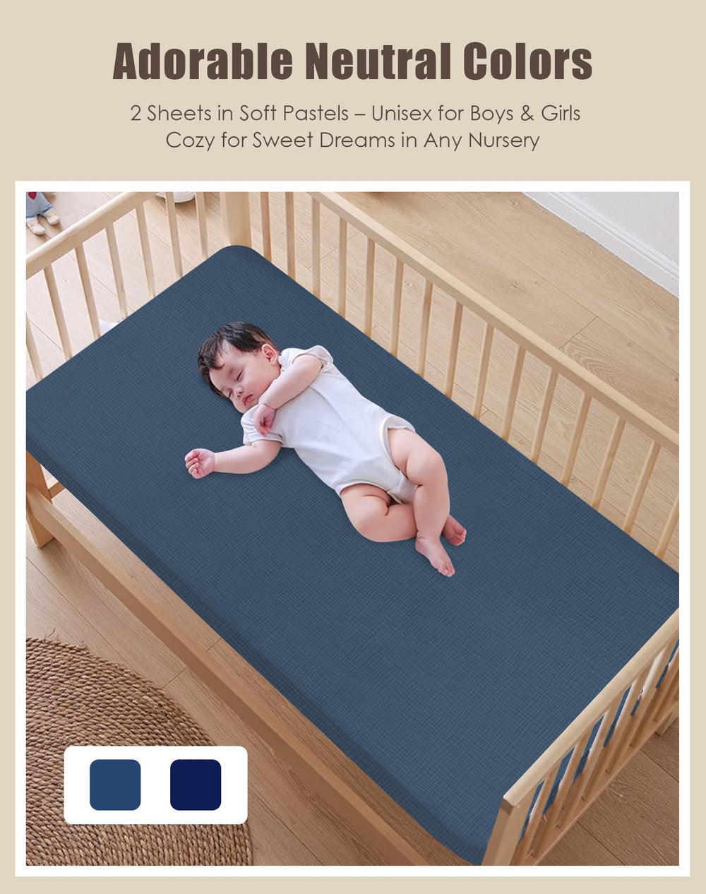 Sweet Dolphin sheets showcasing secure fit with deep pocket design