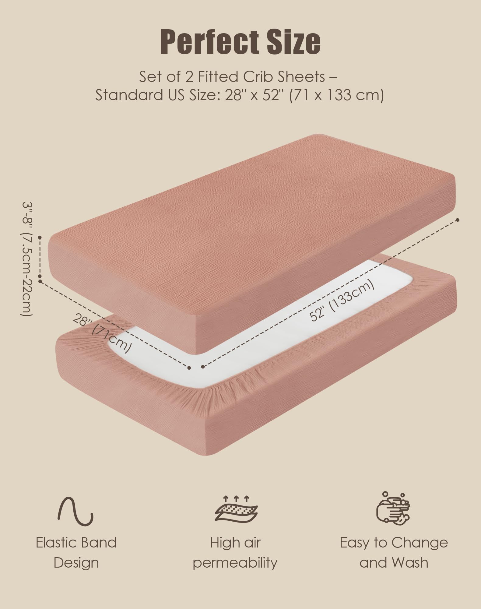 Sweet Dolphin deep-pocket fitted sheet stays in place over mattress pad.