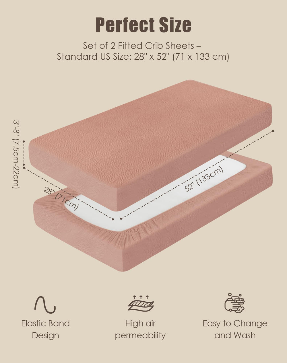 Sweet Dolphin deep-pocket fitted sheet stays in place over mattress pad.