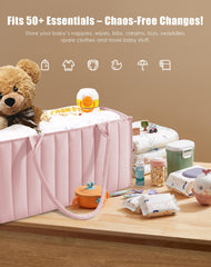 Sweet Dolphin Diaper Caddy pink colour blends with any nursery decor.