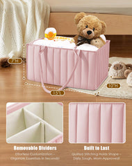 Sweet Dolphin Diaper Caddy removable dividers customize compartments for nursery and travel.