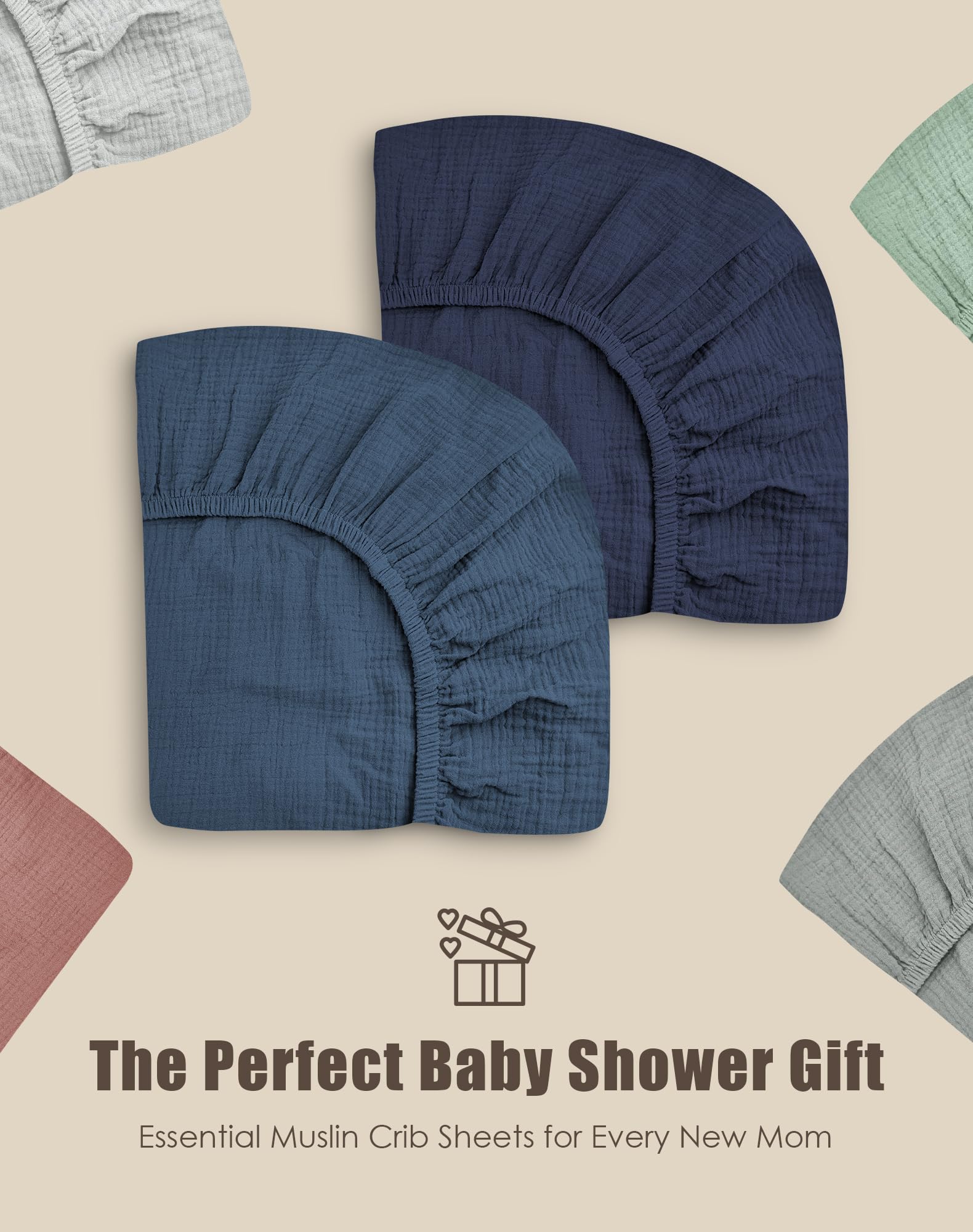 Gift-ready Sweet Dolphin 2-pack crib sheets ideal for registry
