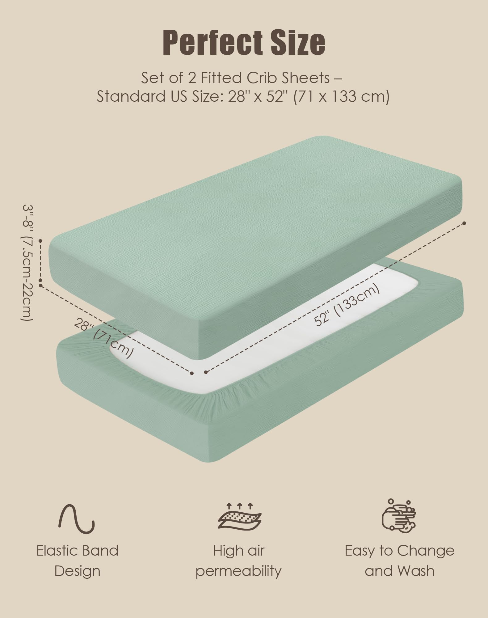 Green and grey colorway from Sweet Dolphin complements nursery décor and unisex themes.