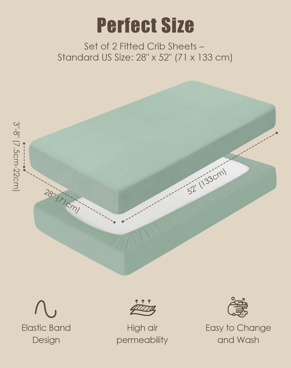 Green and grey colorway from Sweet Dolphin complements nursery décor and unisex themes.