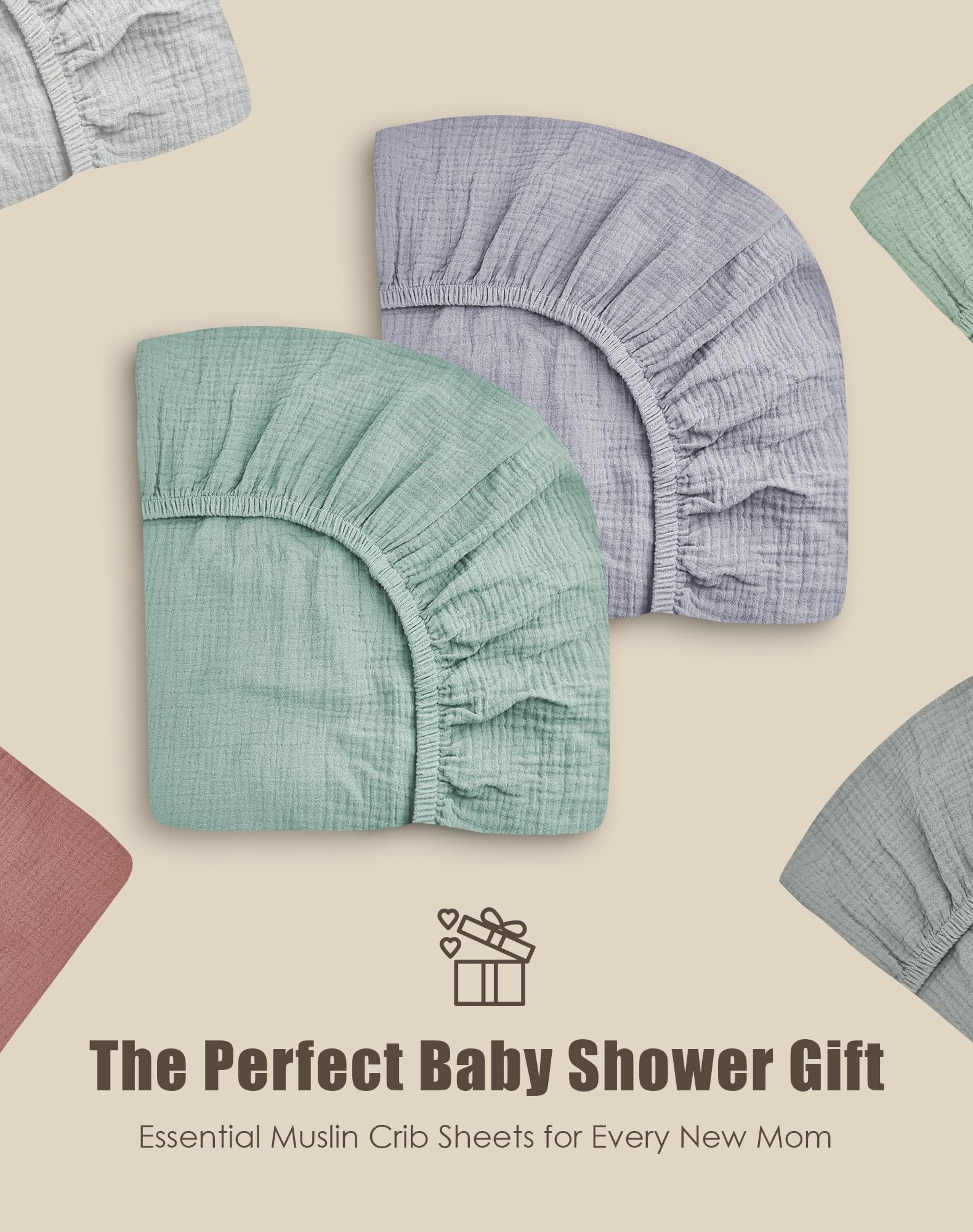 Machine-washable Sweet Dolphin sheets dry quickly for busy nursery mornings.