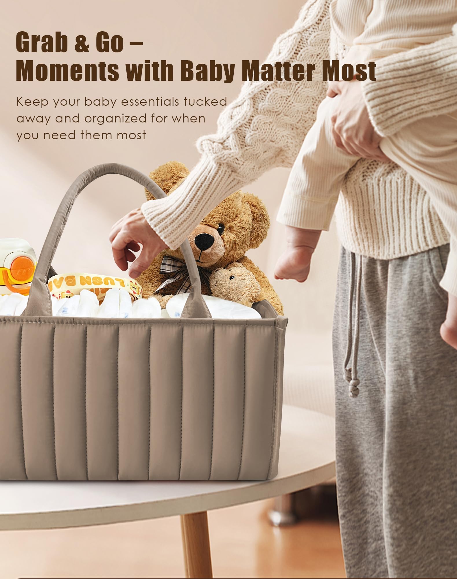Sweet Dolphin versatile caddy grows with baby and transitions to toy or book storage