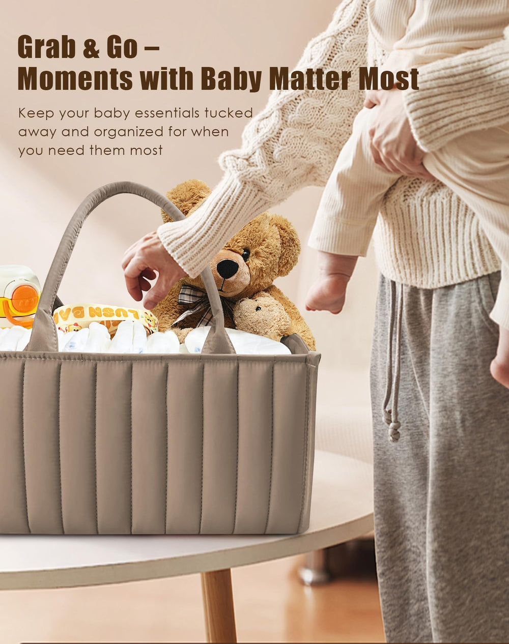Sweet Dolphin versatile caddy grows with baby and transitions to toy or book storage
