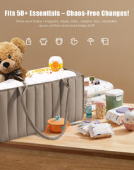 Sweet Dolphin water-resistant fabric diaper caddy resists spills and wipes clean easily