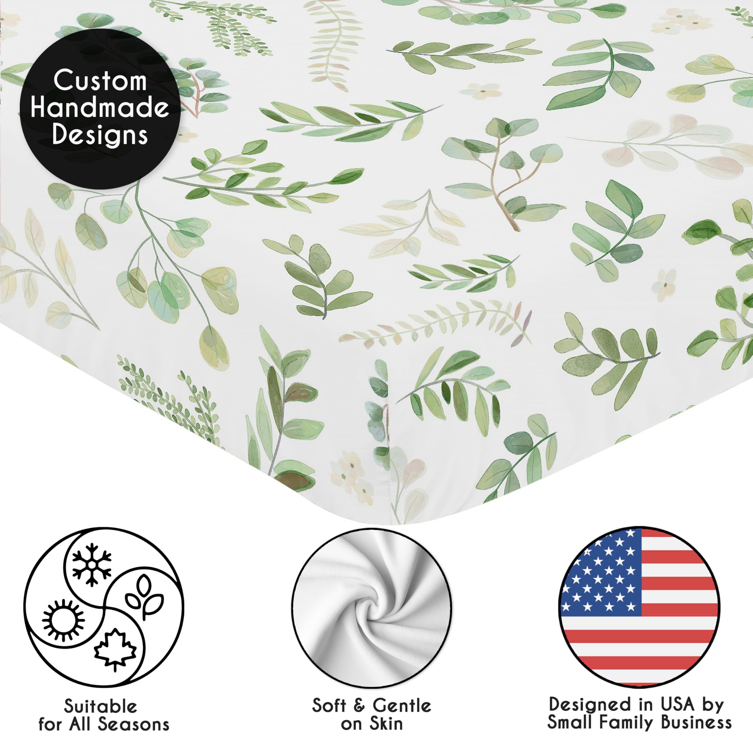 Sweet Jojo Designs easy-care crib sheet for quick machine-wash maintenance.
