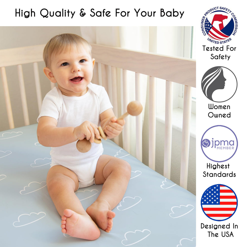 Sweet Jojo Designs aviation collection crib sheet adds soft breathable comfort for sleep