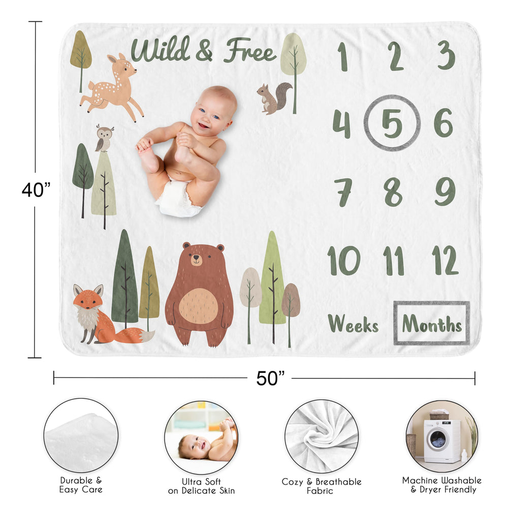 Sweet Jojo Designs soft minky fabric blanket adds cozy comfort for snuggling and photos.