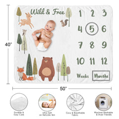 Sweet Jojo Designs soft minky fabric blanket adds cozy comfort for snuggling and photos.
