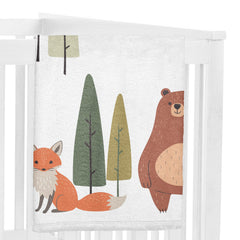 Sweet Jojo Designs baby milestone blanket in watercolor forest art colors enhances photo sessions.