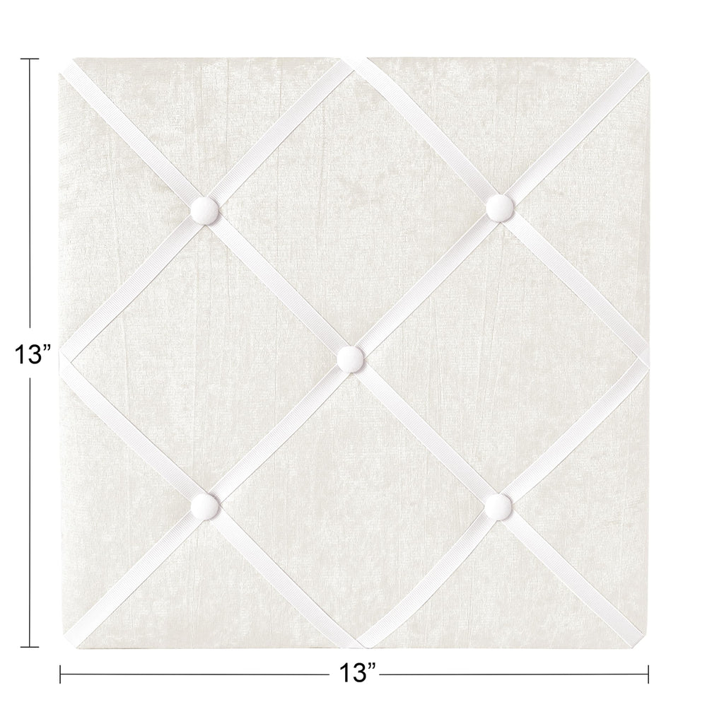 Sweet Jojo Designs memo board back with metal hangers for easy wall mounting.