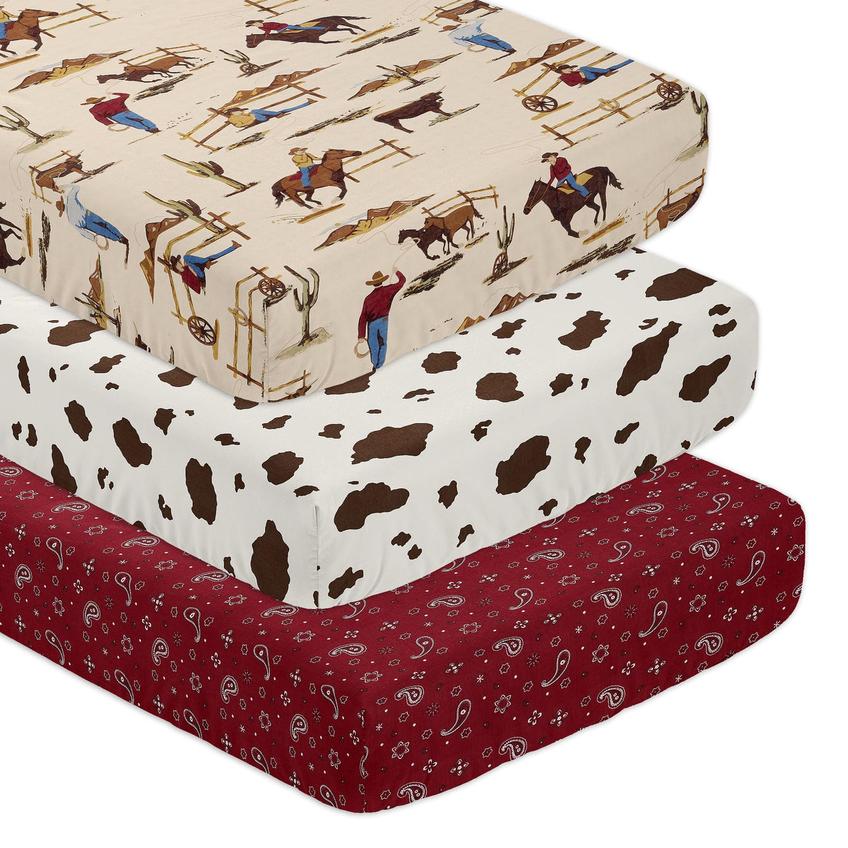 Sweet Jojo Designs bandana print crib sheet for a cozy sleep surface