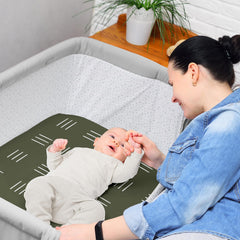 Sweet Jojo Designs microfiber bassinet sheet offering soft, breathable comfort