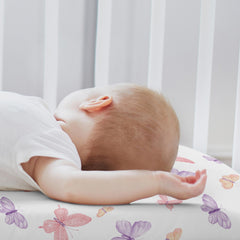 Watercolor butterfly design adds soft color to your baby girl's nursery by Sweet Jojo Designs.