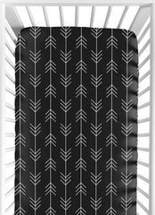 Sweet Jojo Designs black white woodland arrow crib sheet offers a snug fit with brushed microfiber