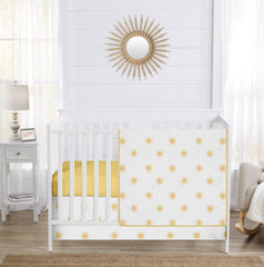 Sweet Jojo Designs boho sun blanket with mustard print for cozy nursery decor