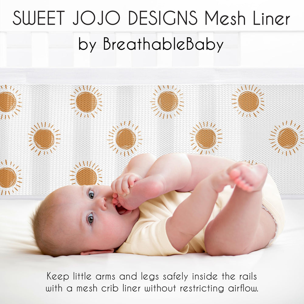 Sweet Jojo Designs boho sun vintage print adds soft color to nursery