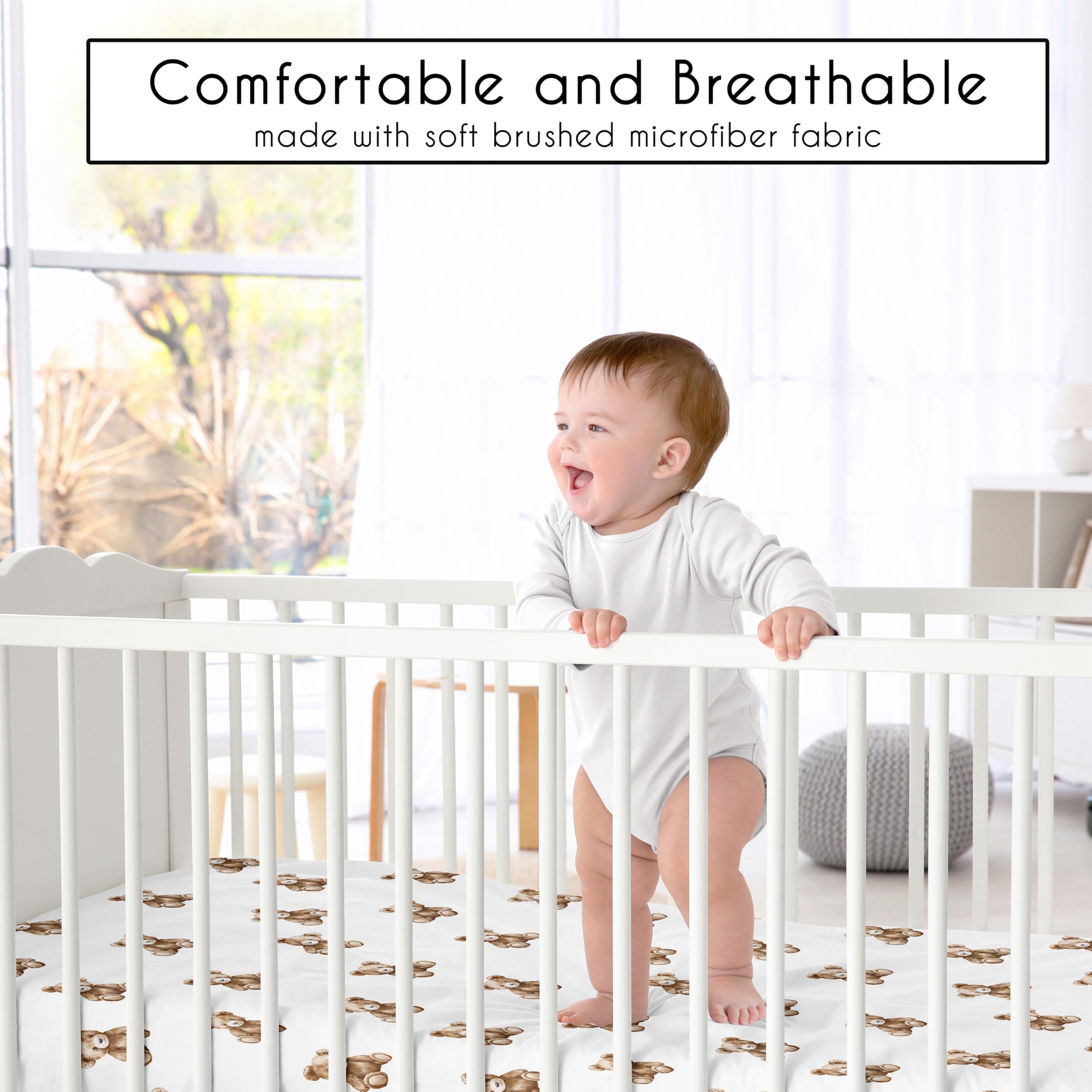 Sweet Jojo Designs brushed microfiber teddy bears sheet provides soft skin comfort