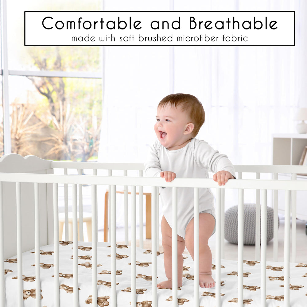 Sweet Jojo Designs brushed microfiber teddy bears sheet provides soft skin comfort