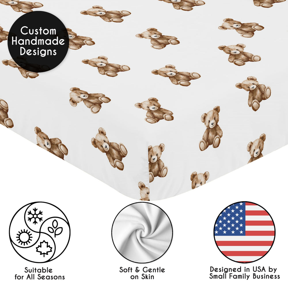 Sweet Jojo Designs gender-neutral teddy bear sheet makes gifting easy