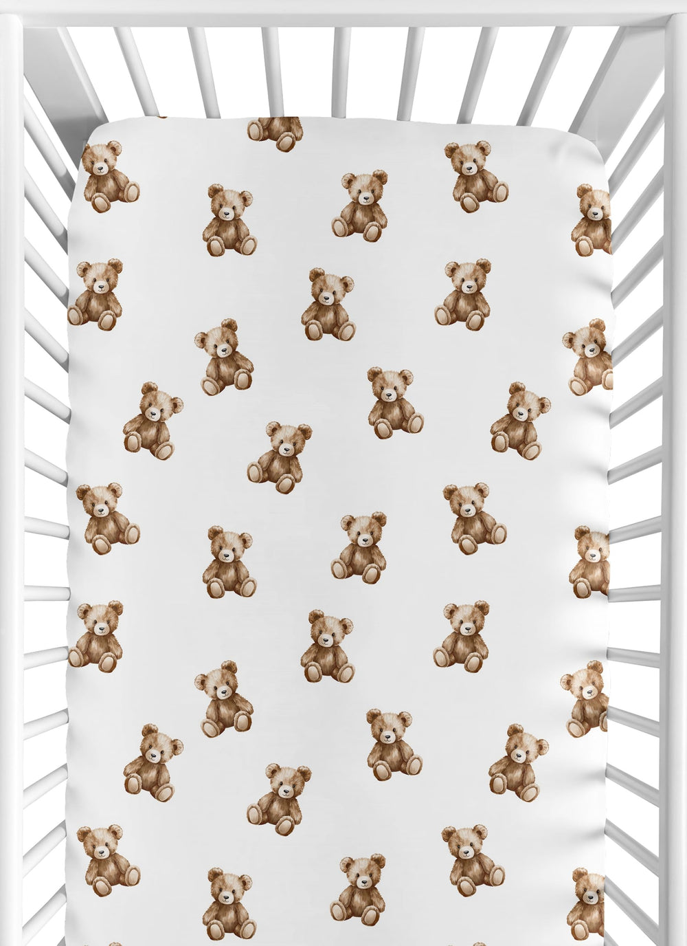 Sweet Jojo Designs boho teddy bears sheet with snug-fit elastic for a secure crib