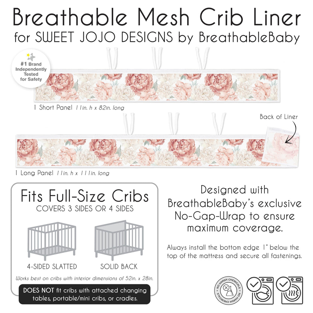 Sweet Jojo Designs BreathableBaby coordinating pink ivory bedding in nursery scene