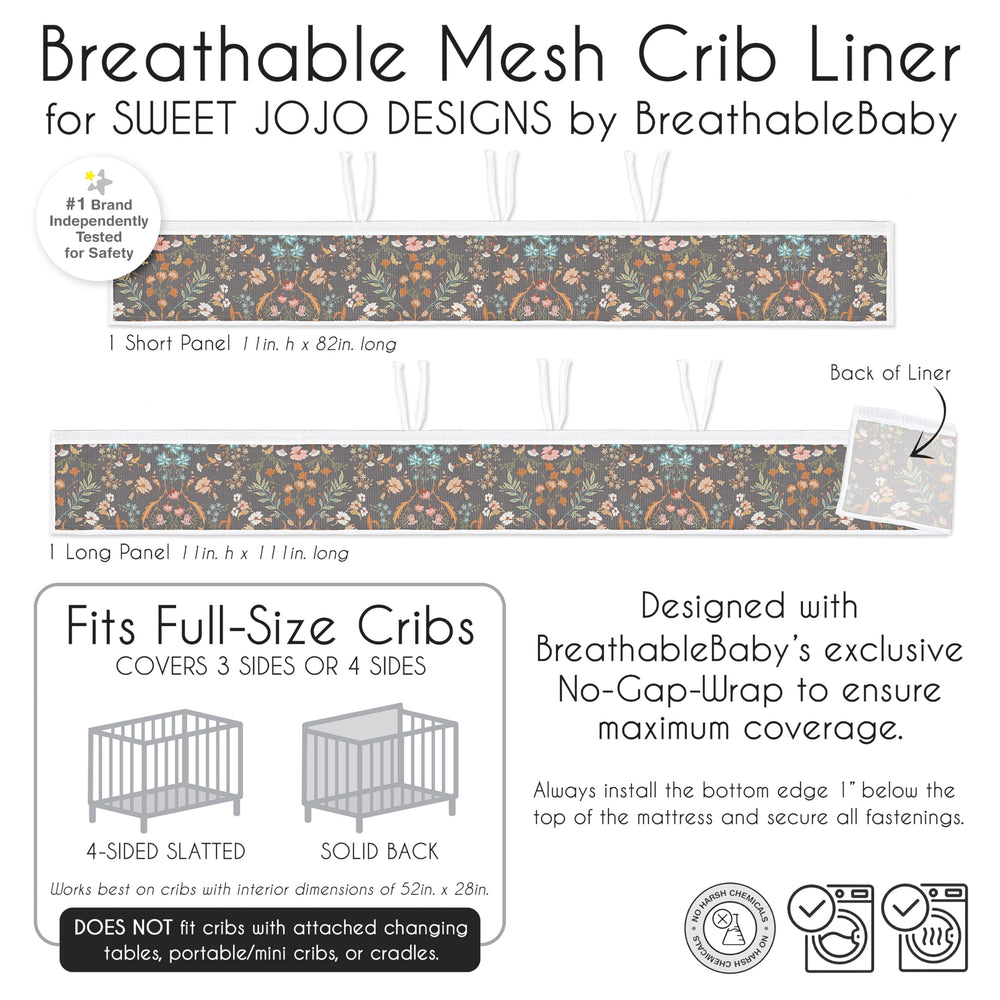 Sweet Jojo Designs mesh liner is easy to wash and care for.