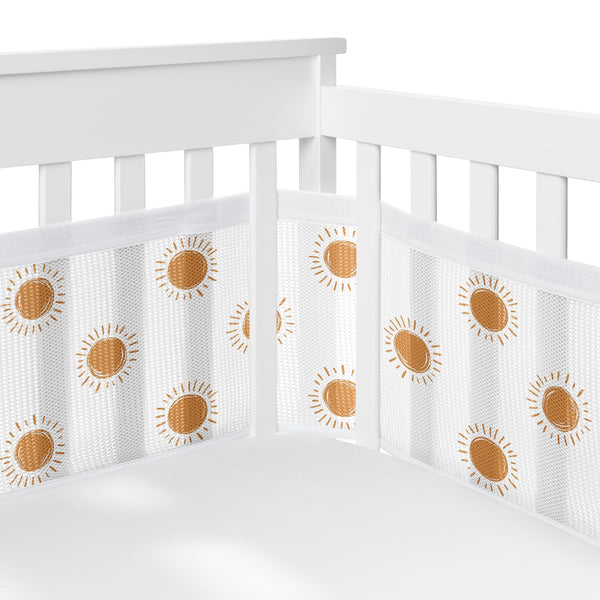 Sweet Jojo Designs breathable mesh crib liner long panel keeps limbs safely inside