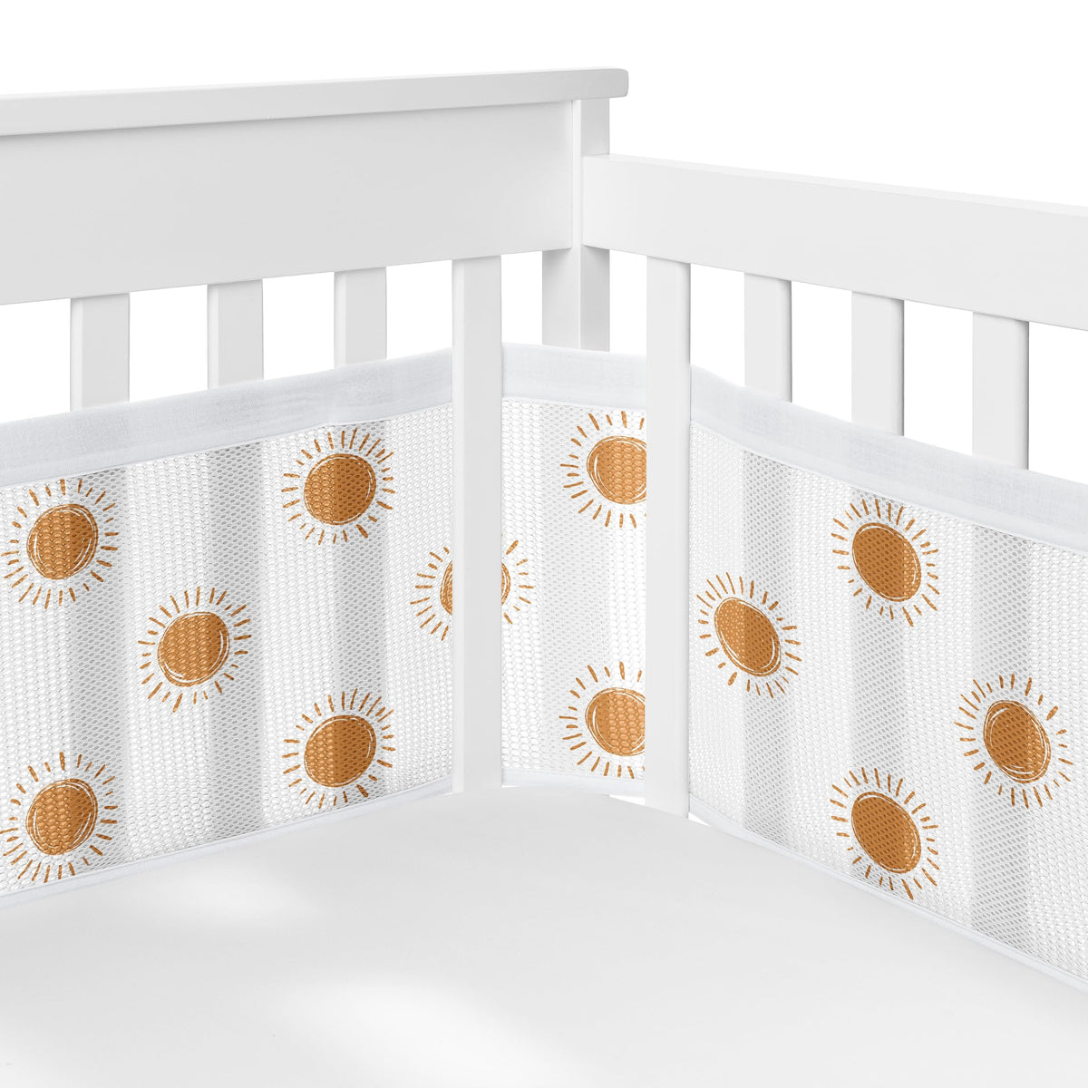 Sweet Jojo Designs breathable mesh crib liner long panel keeps limbs safely inside