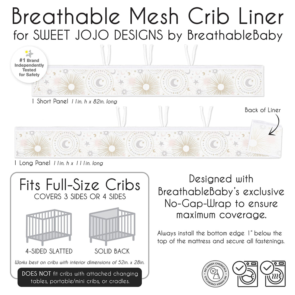 Sweet Jojo Designs mesh liner close-up showing light mesh and tidy edge finish
