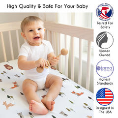 Sweet Jojo Designs brown bear forest animals sheet adds playful charm to baby bedtime