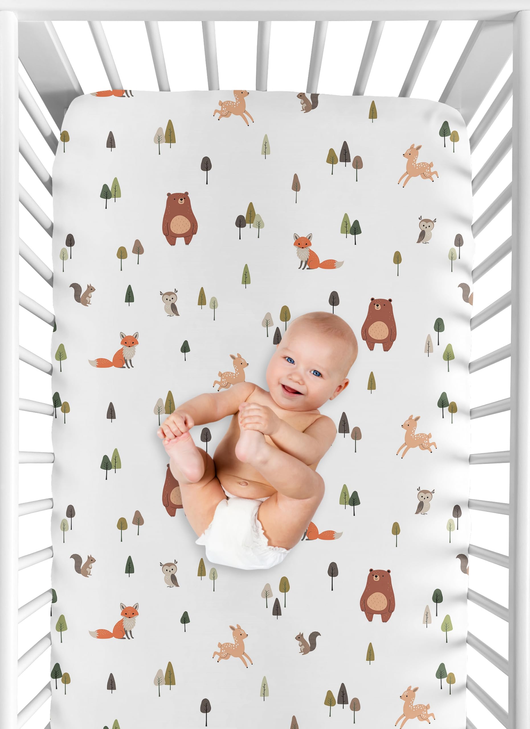 Sweet Jojo Designs brushed microfiber crib sheet feels soft and gentle on skin.