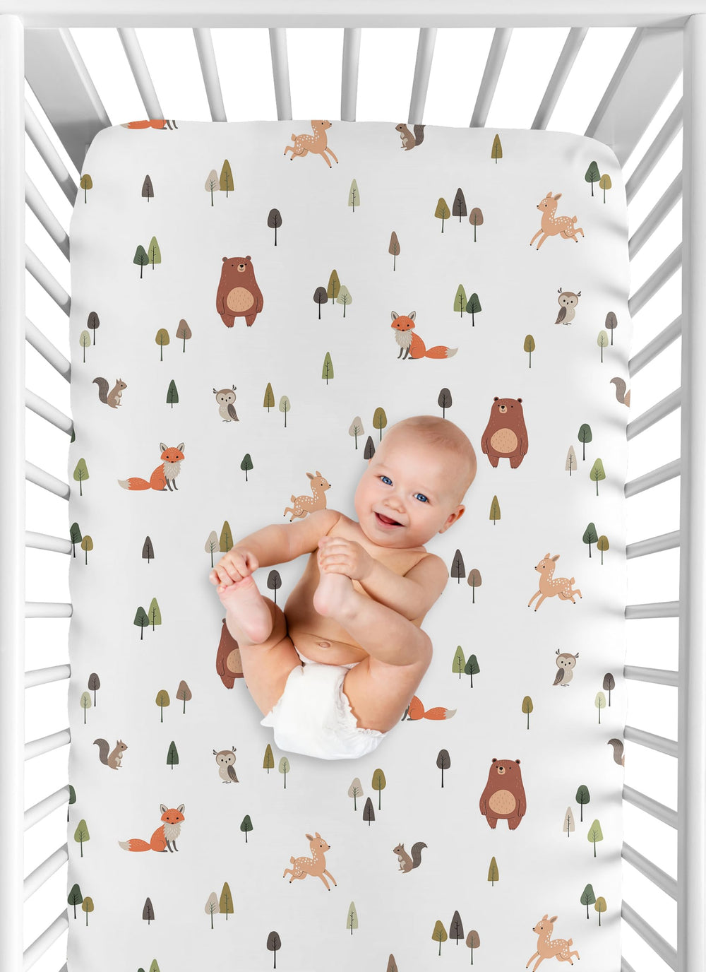 Sweet Jojo Designs brushed microfiber crib sheet feels soft and gentle on skin.