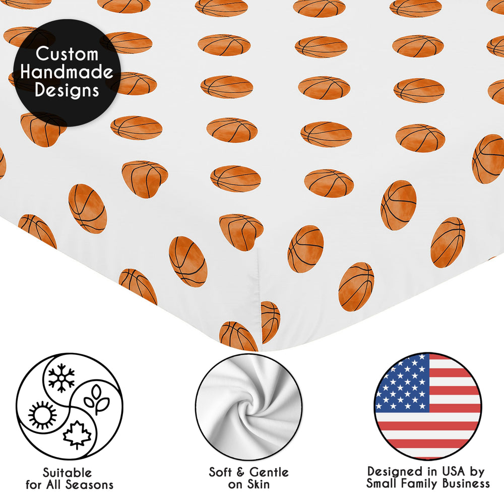 Sweet Jojo Designs brushed microfiber crib sheet showcases soft, durable fabric.