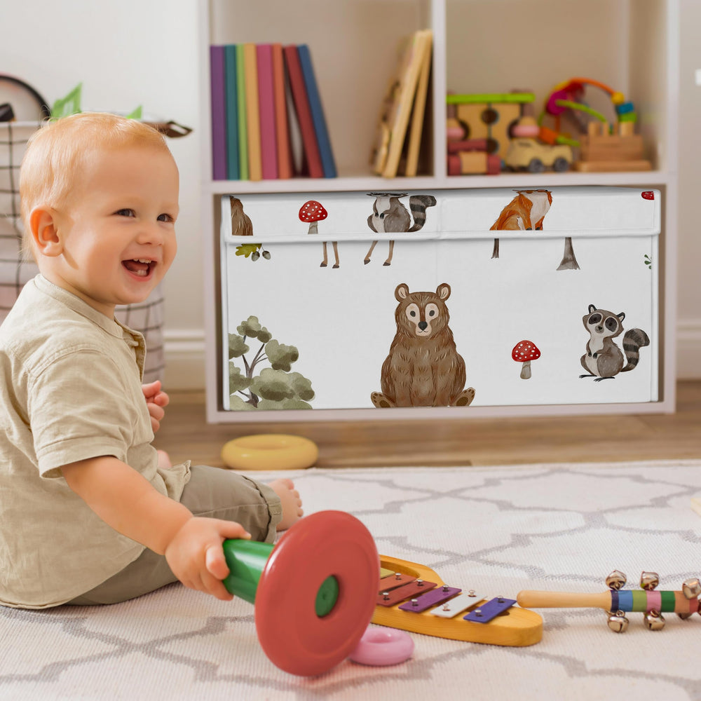 Soft brushed microfiber fabric bin from Sweet Jojo Designs ideal for nurseries.