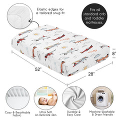 Sweet Jojo Designs clouds and sky crib sheet complements calm nursery decor.