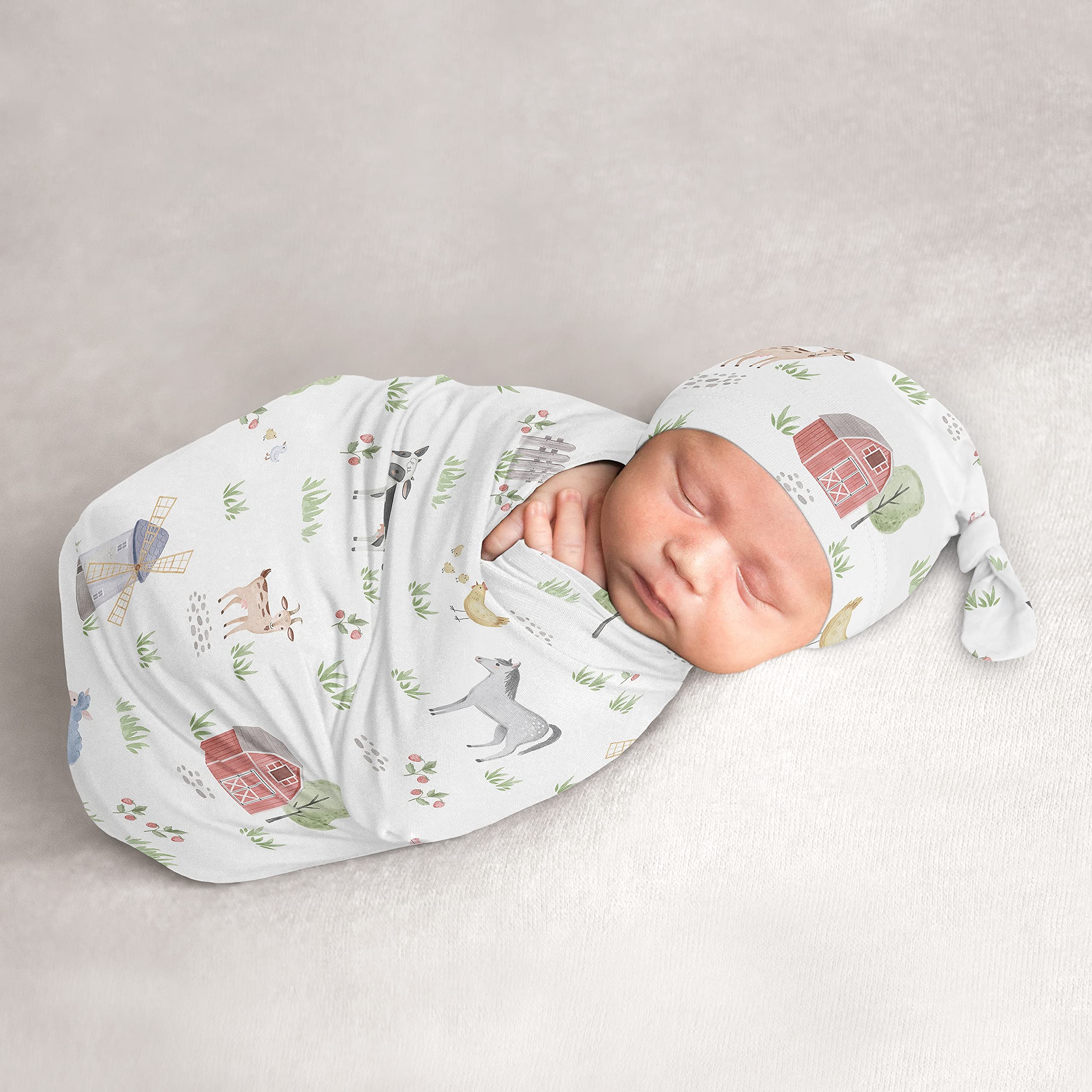 Sweet Jojo Designs cocoon sleep sack with watercolor farm animals for infant comfort