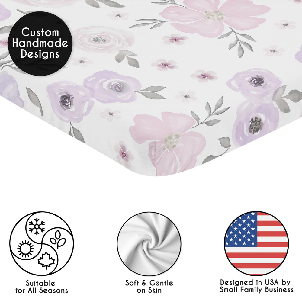 Sweet Jojo Designs coordinated nursery collection in purple grey tones