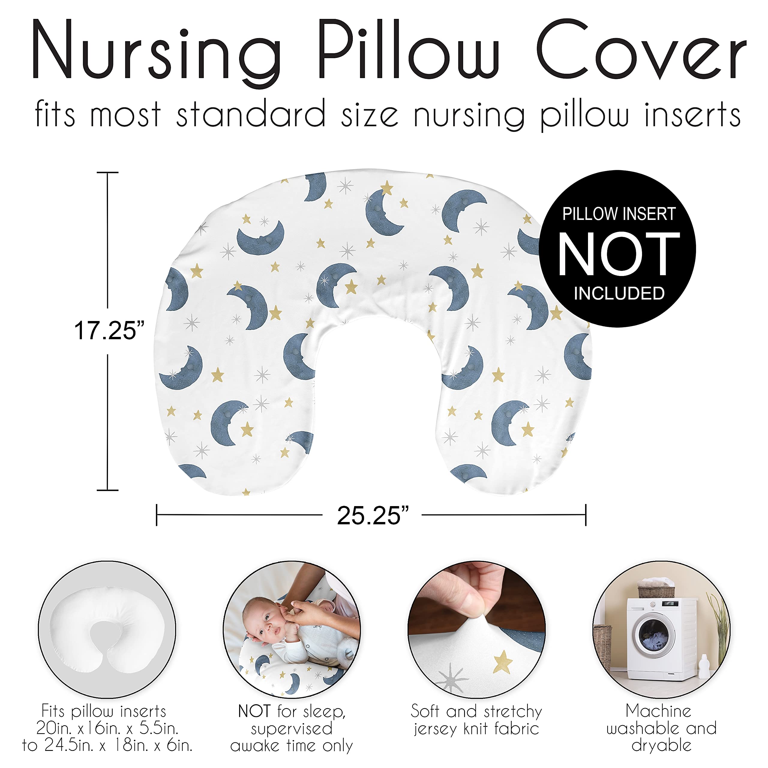Sweet Jojo Designs cover-only entry for nursing pillow, pillow not included.
