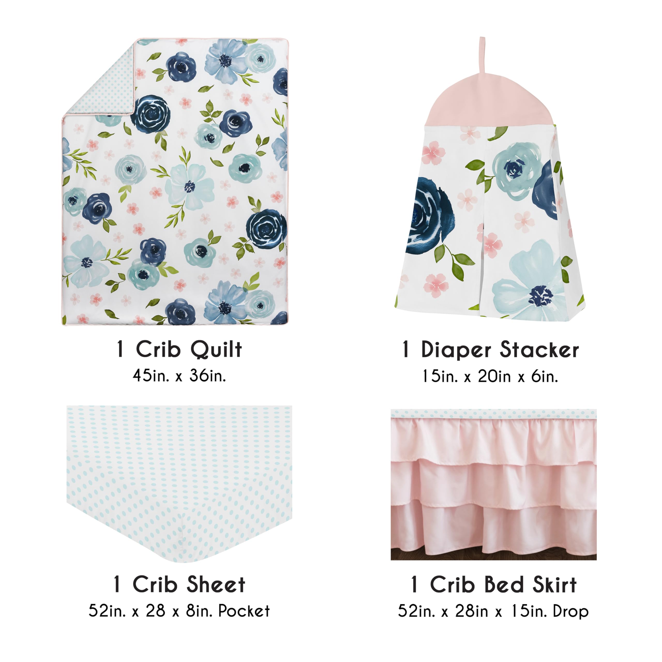 Sweet Jojo Designs crib sheet in blue polka dots fits standard cribs securely
