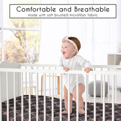 Elastic edge on the crib sheet provides a secure, stay-put fit.