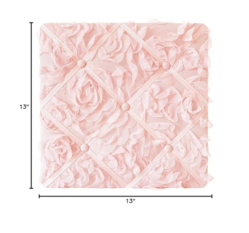 Sweet Jojo Designs pink floral rose memo board with decorative ribbon backing for easy display