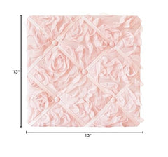 Sweet Jojo Designs pink floral rose memo board with decorative ribbon backing for easy display