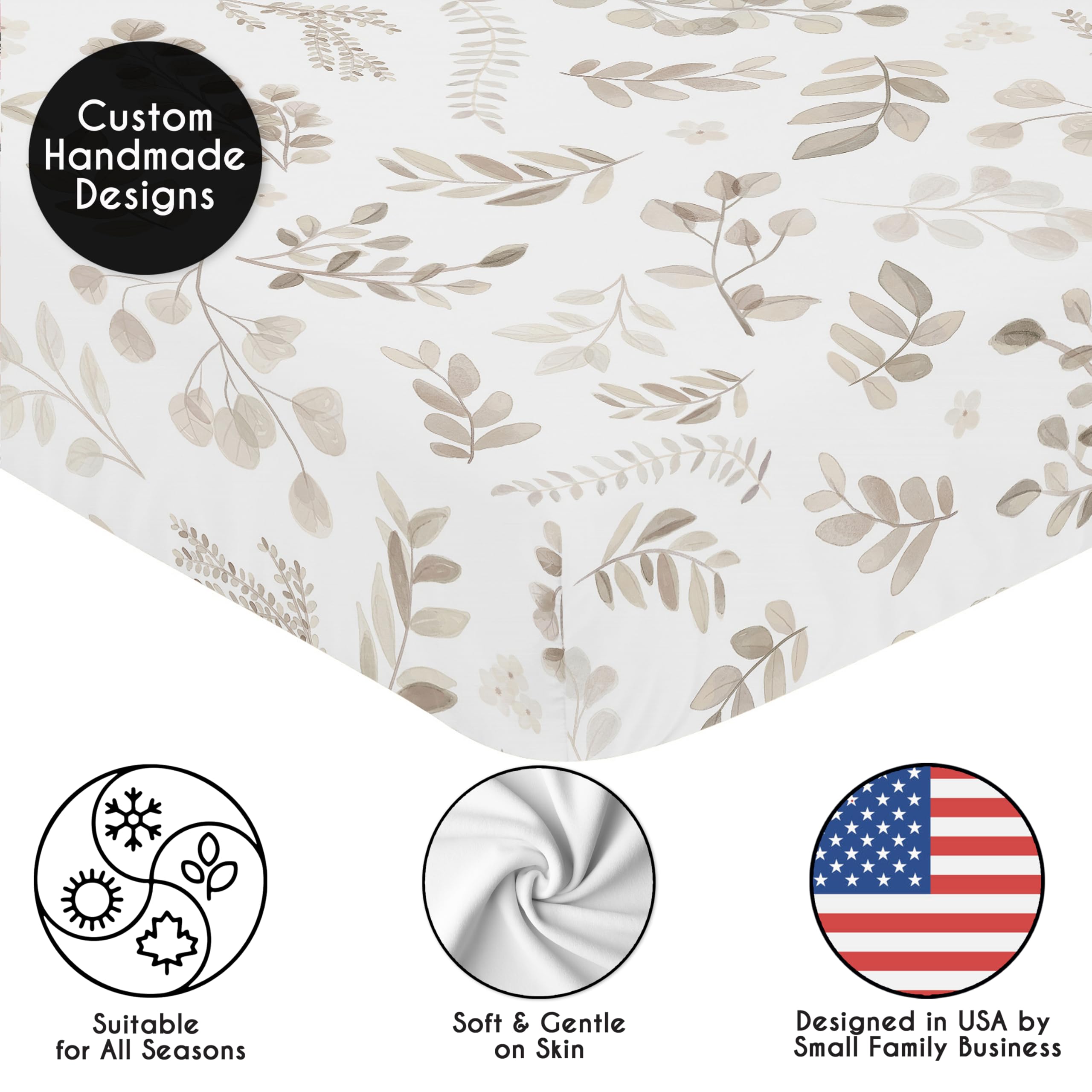 Sweet Jojo Designs easy-care crib sheet is machine washable and durable