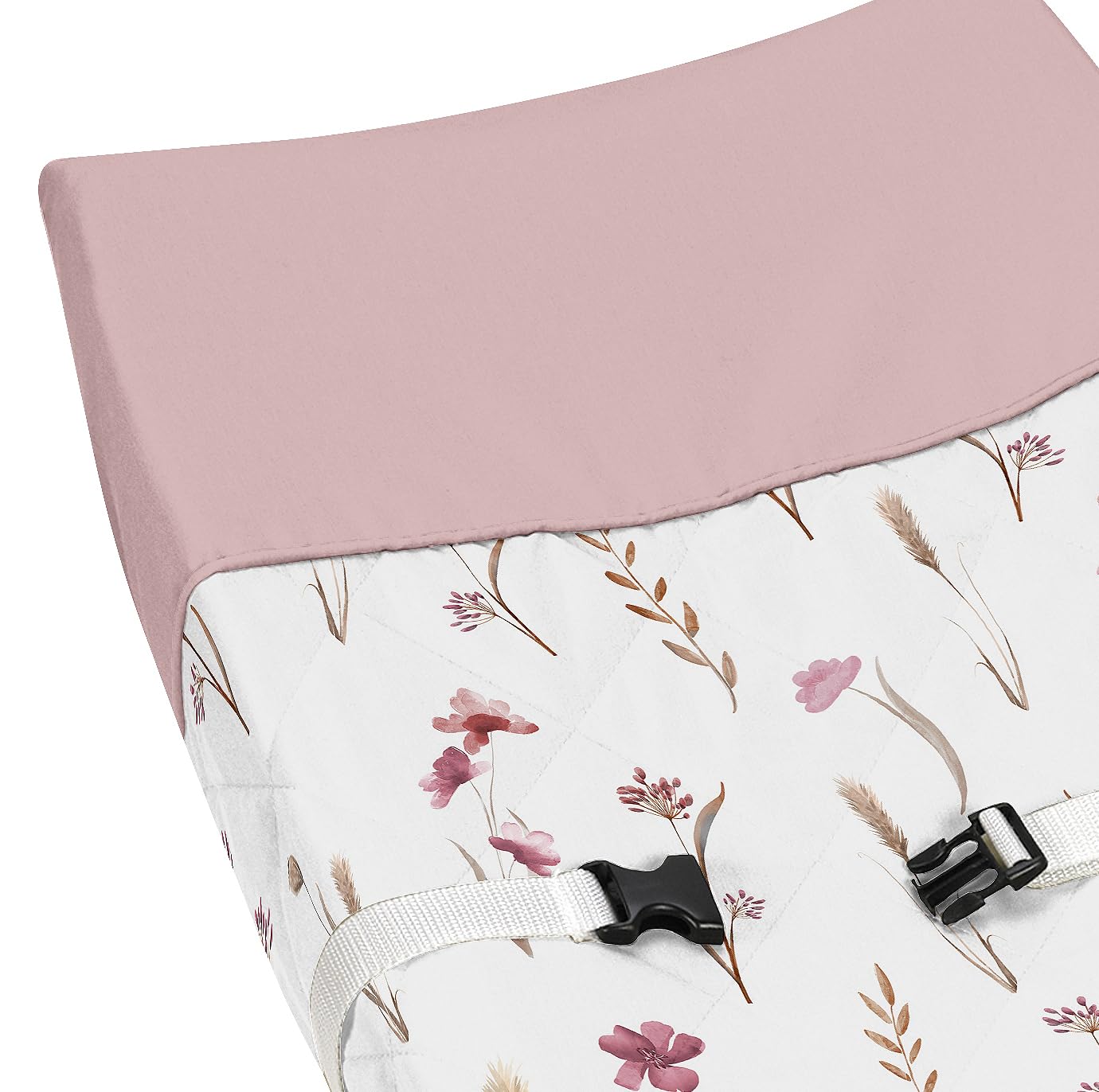 Sweet Jojo Designs elastic-edged cover stays secure during diaper changes.
