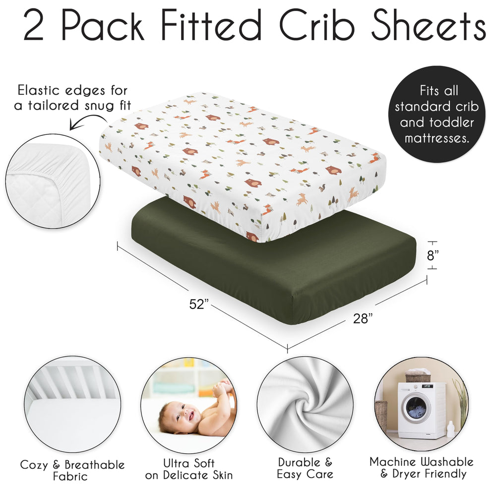 Sweet Jojo Designs elastic-edge crib sheet for secure, quick changes