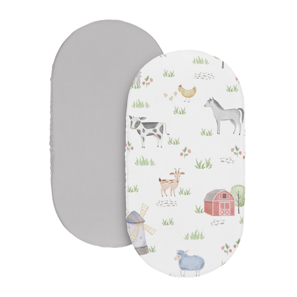 Sweet Jojo Designs bassinet sheet featuring watercolor geese for quick, easy changes.